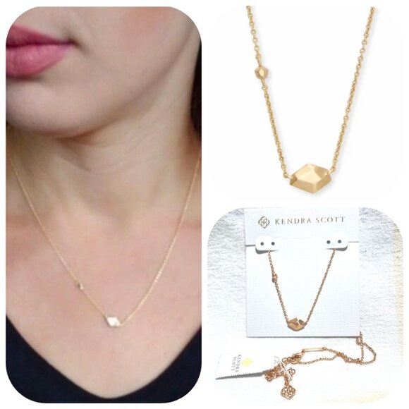 NWT Kendra Scott Rose Gold Laureen Pendant Necklace - Picture 1 of 12